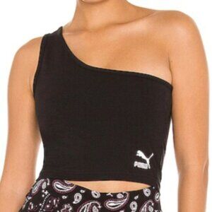 black puma classics asymmetrical bandeau top